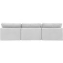 Manufacturer Color_Cream -- Comfy 117" Cream Velvet Upholstered 3 pc Armless Modular Sofa IMAGE 3