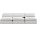  Manufacturer Color_Cream -- Comfy 117" Cream Velvet Upholstered 3 pc Armless Modular Sofa IMAGE 4