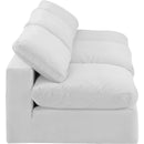  Manufacturer Color_Cream -- Comfy 117" Cream Velvet Upholstered 3 pc Armless Modular Sofa IMAGE 5