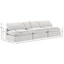  Manufacturer Color_Cream -- Comfy 117" Cream Velvet Upholstered 3 pc Armless Modular Sofa IMAGE 9