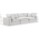  Manufacturer Color_Cream -- Comfy 119" Cream Velvet Upholstered 3 pc Modular Sofa IMAGE 10