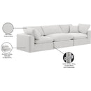  Manufacturer Color_Cream -- Comfy 119" Cream Velvet Upholstered 3 pc Modular Sofa IMAGE 11