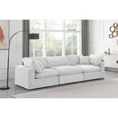  Manufacturer Color_Cream -- Comfy 119" Cream Velvet Upholstered 3 pc Modular Sofa IMAGE 2