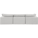  Manufacturer Color_Cream -- Comfy 119" Cream Velvet Upholstered 3 pc Modular Sofa IMAGE 3
