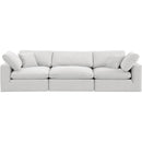  Manufacturer Color_Cream -- Comfy 119" Cream Velvet Upholstered 3 pc Modular Sofa IMAGE 4