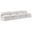  Manufacturer Color_Cream -- Comfy 156" Cream Velvet Upholstered 4 pc Armless Modular Sofa IMAGE 1