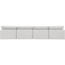  Manufacturer Color_Cream -- Comfy 156" Cream Velvet Upholstered 4 pc Armless Modular Sofa IMAGE 3