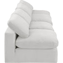  Manufacturer Color_Cream -- Comfy 156" Cream Velvet Upholstered 4 pc Armless Modular Sofa IMAGE 5