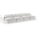  Manufacturer Color_Cream -- Comfy 156" Cream Velvet Upholstered 4 pc Armless Modular Sofa IMAGE 9