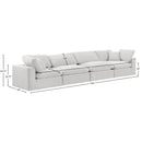  Manufacturer Color_Cream -- Comfy 158" Cream Velvet Upholstered 4 pc Modular Sofa IMAGE 10
