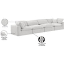  Manufacturer Color_Cream -- Comfy 158" Cream Velvet Upholstered 4 pc Modular Sofa IMAGE 11