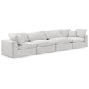  Manufacturer Color_Cream -- Comfy 158" Cream Velvet Upholstered 4 pc Modular Sofa IMAGE 1