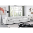  Manufacturer Color_Cream -- Comfy 158" Cream Velvet Upholstered 4 pc Modular Sofa IMAGE 2