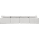  Manufacturer Color_Cream -- Comfy 158" Cream Velvet Upholstered 4 pc Modular Sofa IMAGE 3