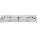  Manufacturer Color_Cream -- Comfy 158" Cream Velvet Upholstered 4 pc Modular Sofa IMAGE 4
