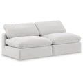  Manufacturer Color_Cream -- Comfy 78" Cream Velvet Upholstered 2 pc Armless Modular Loveseat IMAGE 1