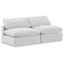 Meridian Comfy Cream Velvet Modular Sofa IMAGE 1