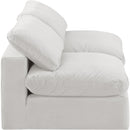  Manufacturer Color_Cream -- Comfy 78" Cream Velvet Upholstered 2 pc Armless Modular Loveseat IMAGE 5