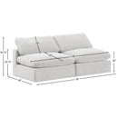  Manufacturer Color_Cream -- Comfy 78" Cream Velvet Upholstered 2 pc Armless Modular Loveseat IMAGE 9