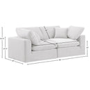  Manufacturer Color_Cream -- Comfy 80" Cream Velvet Upholstered 2 pc Modular Loveseat IMAGE 10