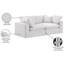  Manufacturer Color_Cream -- Comfy 80" Cream Velvet Upholstered 2 pc Modular Loveseat IMAGE 11