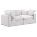  Manufacturer Color_Cream -- Comfy 80" Cream Velvet Upholstered 2 pc Modular Loveseat IMAGE 1