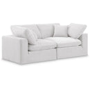  Manufacturer Color_Cream -- Comfy 80" Cream Velvet Upholstered 2 pc Modular Loveseat IMAGE 1