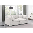  Manufacturer Color_Cream -- Comfy 80" Cream Velvet Upholstered 2 pc Modular Loveseat IMAGE 2