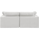  Manufacturer Color_Cream -- Comfy 80" Cream Velvet Upholstered 2 pc Modular Loveseat IMAGE 3