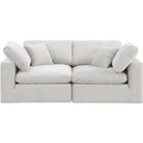  Manufacturer Color_Cream -- Comfy 80" Cream Velvet Upholstered 2 pc Modular Loveseat IMAGE 4