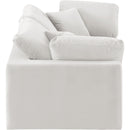  Manufacturer Color_Cream -- Comfy 80" Cream Velvet Upholstered 2 pc Modular Loveseat IMAGE 5