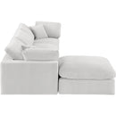  Manufacturer Color_Cream -- Comfy 119" Cream Velvet Upholstered 4 pc Modular Sectional IMAGE 10