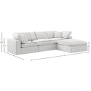  Manufacturer Color_Cream -- Comfy 119" Cream Velvet Upholstered 4 pc Modular Sectional IMAGE 15