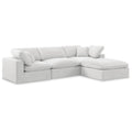  Manufacturer Color_Cream -- Comfy 119" Cream Velvet Upholstered 4 pc Modular Sectional IMAGE 1