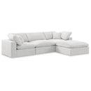  Manufacturer Color_Cream -- Comfy 119" Cream Velvet Upholstered 4 pc Modular Sectional IMAGE 1