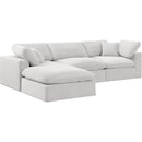  Manufacturer Color_Cream -- Comfy 119" Cream Velvet Upholstered 4 pc Modular Sectional IMAGE 2