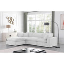  Manufacturer Color_Cream -- Comfy 119" Cream Velvet Upholstered 4 pc Modular Sectional IMAGE 3
