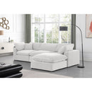  Manufacturer Color_Cream -- Comfy 119" Cream Velvet Upholstered 4 pc Modular Sectional IMAGE 4