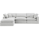  Manufacturer Color_Cream -- Comfy 119" Cream Velvet Upholstered 4 pc Modular Sectional IMAGE 7