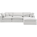  Manufacturer Color_Cream -- Comfy 119" Cream Velvet Upholstered 4 pc Modular Sectional IMAGE 8