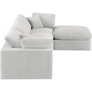  Manufacturer Color_Cream -- Comfy 119" Cream Velvet Upholstered 4 pc Modular Sectional IMAGE 9