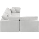  Manufacturer Color_Cream -- Comfy 119" Cream Velvet Upholstered 4 pc Modular Sectional IMAGE 10