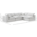 Manufacturer Color_Cream -- Comfy 119" Cream Velvet Upholstered 4 pc Modular Sectional IMAGE 15