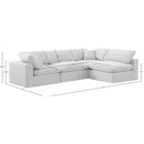 Meridian Comfy Cream Velvet Modular Sectional IMAGE 15