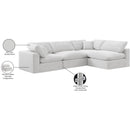  Manufacturer Color_Cream -- Comfy 119" Cream Velvet Upholstered 4 pc Modular Sectional IMAGE 16