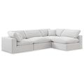  Manufacturer Color_Cream -- Comfy 119" Cream Velvet Upholstered 4 pc Modular Sectional IMAGE 1