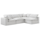  Manufacturer Color_Cream -- Comfy 119" Cream Velvet Upholstered 4 pc Modular Sectional IMAGE 1