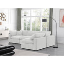  Manufacturer Color_Cream -- Comfy 119" Cream Velvet Upholstered 4 pc Modular Sectional IMAGE 4