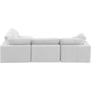  Manufacturer Color_Cream -- Comfy 119" Cream Velvet Upholstered 4 pc Modular Sectional IMAGE 5