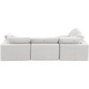  Manufacturer Color_Cream -- Comfy 119" Cream Velvet Upholstered 4 pc Modular Sectional IMAGE 6